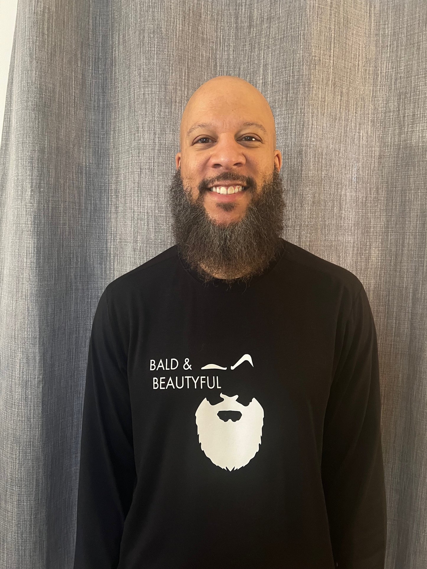 Black Long Sleeve Dri Fit T-Shirt - "Bald and Beautyful"