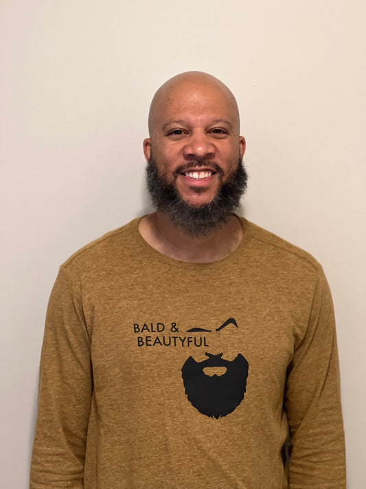 Bronze Long Sleeve T-Shirt - "Bald & Beautyful" Logo